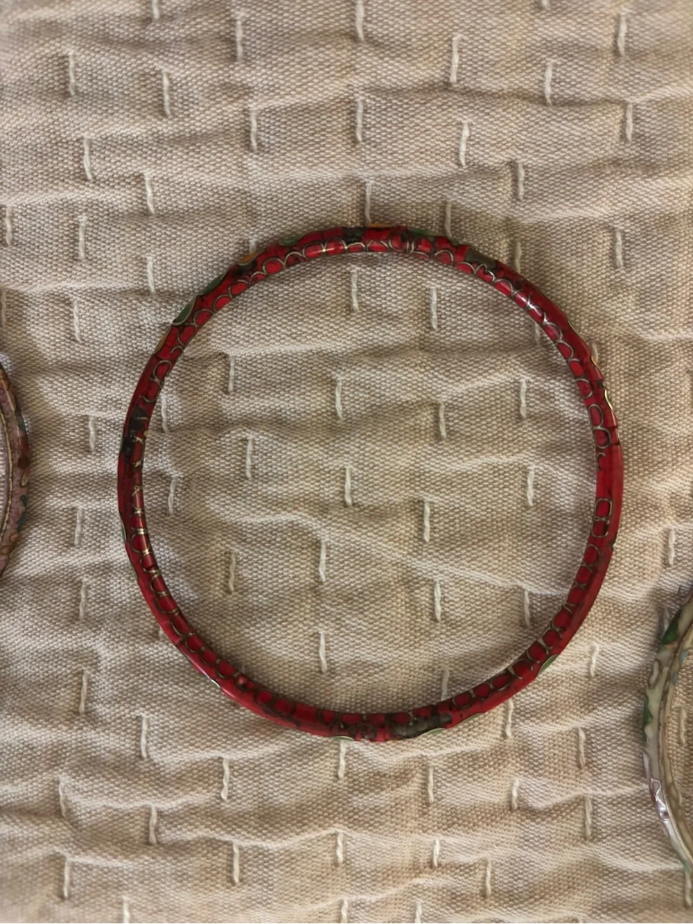 6 Vintage Chinese Cloisonné Enamel Floral Bangle Bracelets